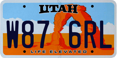 UT license plate W876RL