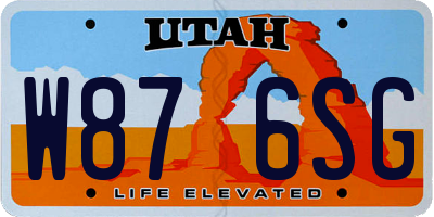 UT license plate W876SG