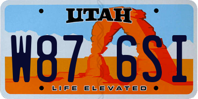 UT license plate W876SI