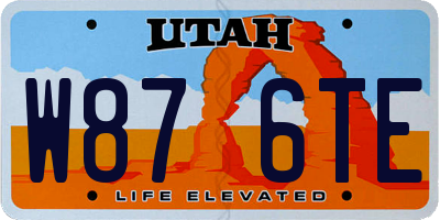 UT license plate W876TE