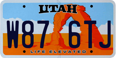 UT license plate W876TJ