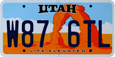 UT license plate W876TL