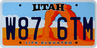 UT license plate W876TM