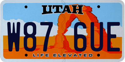 UT license plate W876UE