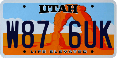 UT license plate W876UK