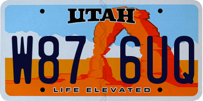 UT license plate W876UQ