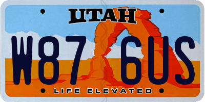UT license plate W876US