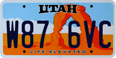 UT license plate W876VC