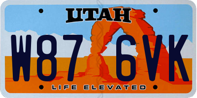 UT license plate W876VK