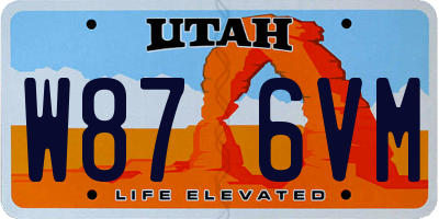 UT license plate W876VM