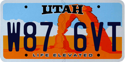 UT license plate W876VT