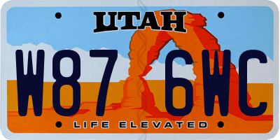 UT license plate W876WC