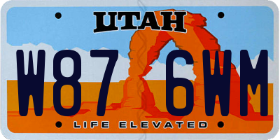 UT license plate W876WM