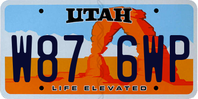 UT license plate W876WP