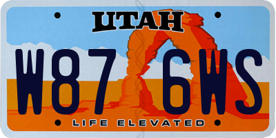 UT license plate W876WS