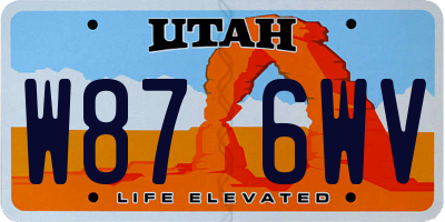 UT license plate W876WV