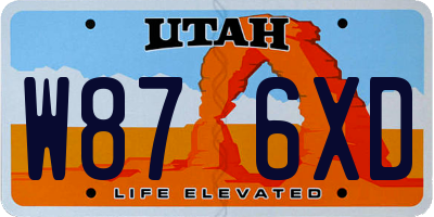 UT license plate W876XD