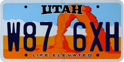 UT license plate W876XH
