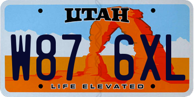 UT license plate W876XL