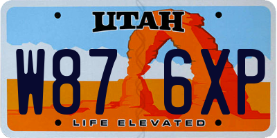 UT license plate W876XP