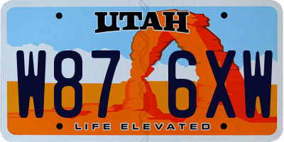 UT license plate W876XW