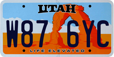 UT license plate W876YC