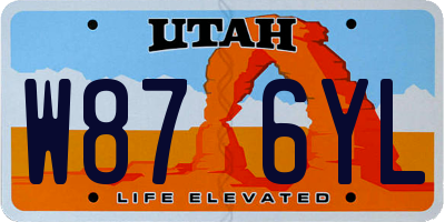 UT license plate W876YL