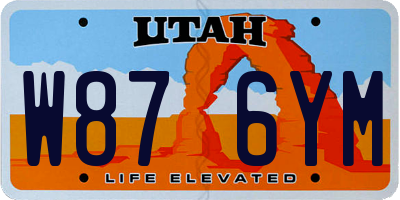 UT license plate W876YM