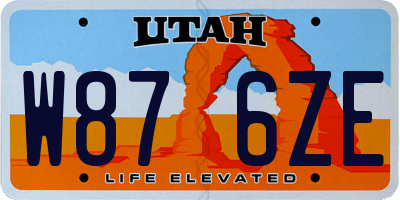 UT license plate W876ZE