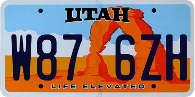 UT license plate W876ZH