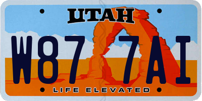 UT license plate W877AI