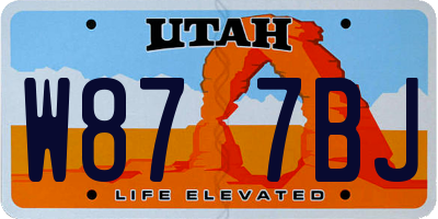 UT license plate W877BJ