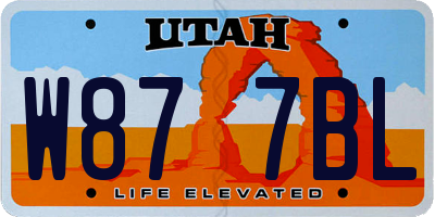 UT license plate W877BL