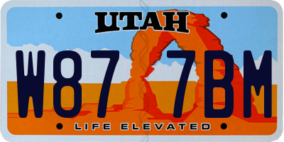 UT license plate W877BM