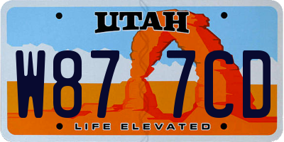 UT license plate W877CD