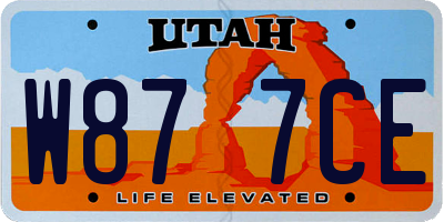 UT license plate W877CE