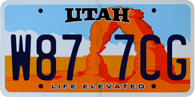 UT license plate W877CG