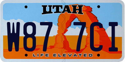 UT license plate W877CI