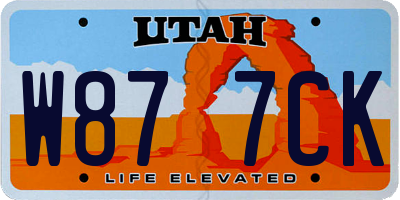 UT license plate W877CK
