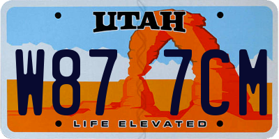 UT license plate W877CM