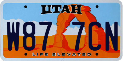 UT license plate W877CN