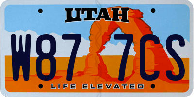UT license plate W877CS