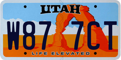 UT license plate W877CT