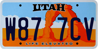 UT license plate W877CV