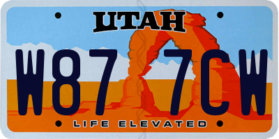 UT license plate W877CW