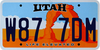 UT license plate W877DM