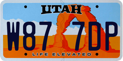 UT license plate W877DP