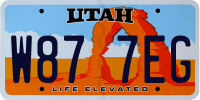 UT license plate W877EG