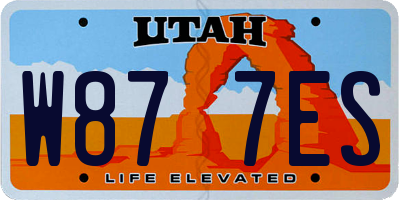 UT license plate W877ES