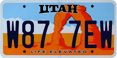 UT license plate W877EW
